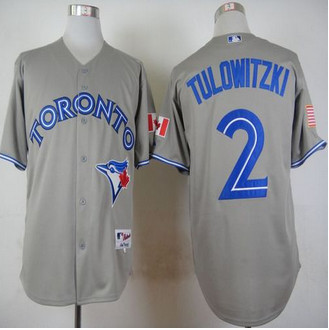 Toronto Blue Jays #2 Troy Tulowitzki Grey Stitched Baseball Jersey