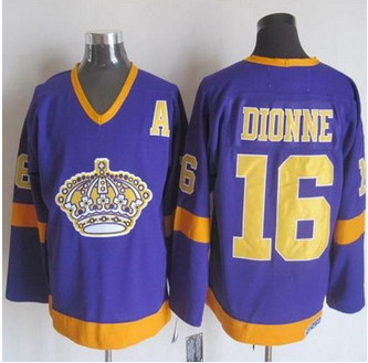 Los Angeles Kings #16 Marcel Dionne Purple Yellow CCM Throwback Stitched NHL Jersey