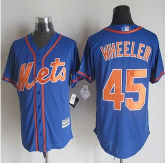 New York Mets #45 Zack Wheeler Blue Alternate Home New Cool Base Stitched Baseball Jersey