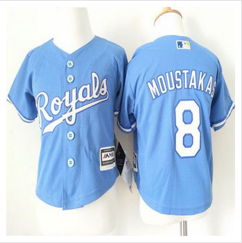 Toddler Kansas City Royals #8 Mike Moustakas Light Blue Alternate 1 Cool Base Stitched Baseball Jersey Toddler Kansas City Royals #8 Mike Moustakas Light Blue Alternate 1 Cool Base Stitched Baseball Jersey