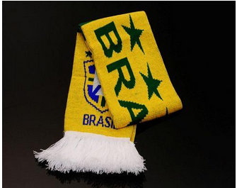 Brazil Soccer Football Scarf Yellow