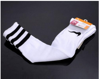 Nike Soccer Football Sock White & Black Stripe