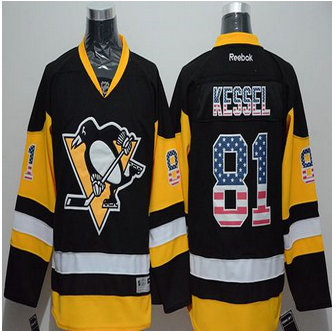 Pittsburgh Penguins #81 Phil Kessel Black Alternate USA Flag Fashion Stitched NHL Jersey Pittsburgh Penguins #81 Phil Kessel Black Alternate USA Flag Fashion Stitched NHL Jersey
