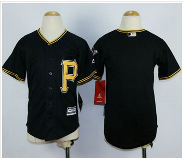 Youth Pirates Blank Black Cool Base Stitched MLB Jersey