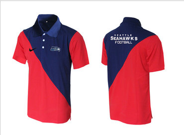 Seattle Seahawks red& blue Team Issue Performance Polo