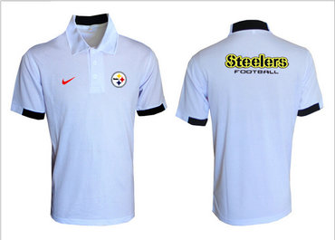 Pittsburgh Steelers White Team Issue Performance Polo Pittsburgh Steelers White Team Issue Performance Polo