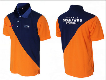 Seattle Seahawks orange &Blue Team Issue Performance Polo