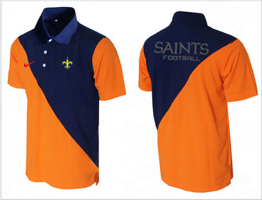 Nike NFL New Orleans Saints orange &Blue Team Issue Performance Polo