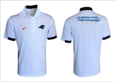 Nike NFL Carolina Panthers  White Team Issue Performance Polo