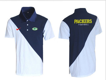 Nike NFL Green Bay Packers White& blue Team Issue Performance Polo