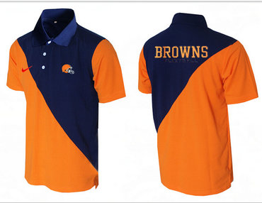 Nike NFL Cleveland Browns orange &Blue Team Issue Performance Polo