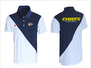 Nike NFL Kansas City Chiefs White& blue Team Issue Performance Polo