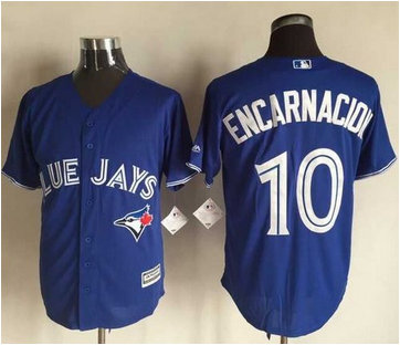 Toronto Blue Jays #10 Edwin Encarnacion Blue New Cool Base Stitched MLB Jersey