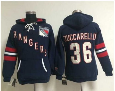 Women New York Rangers #36 Mats Zuccarello Navy Blue Old Time Heidi NHL Hoodie