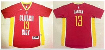 Houston Rockets #13 James Harden Red Pride Clutch City Stitched NBA Jersey