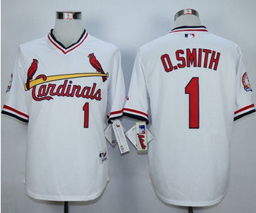 St. Louis Cardinals #1 Ozzie Smith White 1982 Turn Back The Clock Stitched MLB Jersey