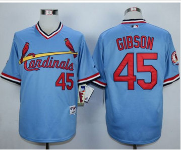 St. Louis Cardinals #45 Bob Gibson Blue 1982 Turn Back The Clock Stitched MLB Jersey