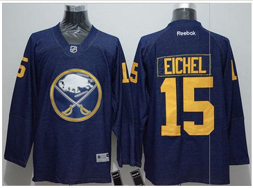 Buffalo Sabres #15 Jack Eichel Navy Blue Denim Stitched NHL Jersey Buffalo Sabres #15 Jack Eichel Navy Blue Denim Stitched NHL Jersey