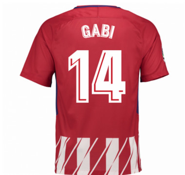 2017-18 Atletico Madrid Gabi 14 Home Football Shirt