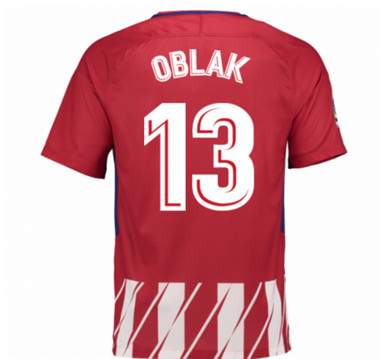 2017-18 Atletico Madrid Jan Oblak 13 Home Football Shirt 2017-18 Atletico Madrid Jan Oblak 13 Home Football Shirt