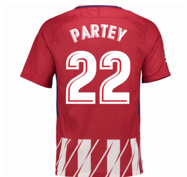 2017-18 Atletico Madrid Partey 22 Home Football Shirt