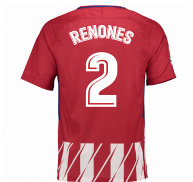 2017-18 Atletico Madrid Tomas Renones 2 Home Football Shirt 2017-18 Atletico Madrid Tomas Renones 2 Home Football Shirt