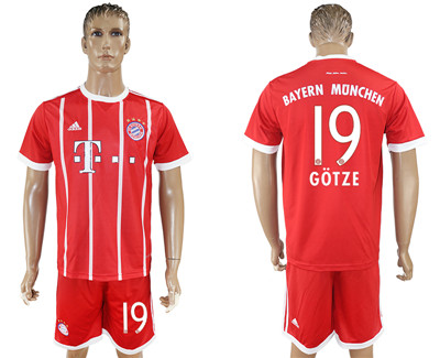 2017-18 Bayern Munich 19 GOTZE Home Soccer Jersey 2017-18 Bayern Munich 19 GOTZE Home Soccer Jersey