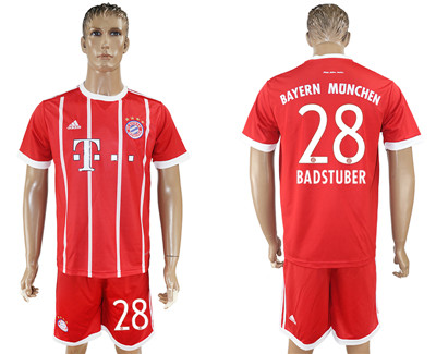 2017-18 Bayern Munich 28 BADSTUBER Home Soccer Jersey