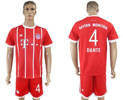 2017-18 Bayern Munich 4 DANTE Home Soccer Jersey