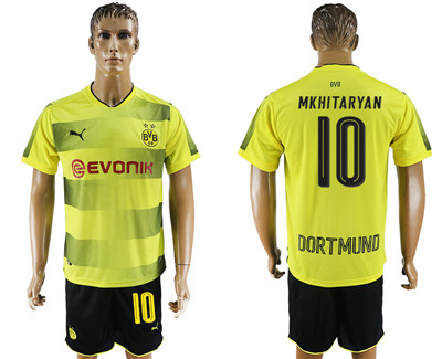 2017-18 Dortmund 10 MKHITARYAN Home Soccer Jersey 2017-18 Dortmund 10 MKHITARYAN Home Soccer Jersey
