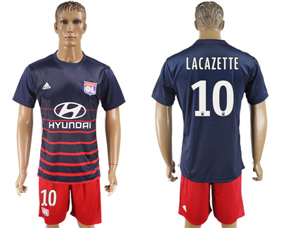 2017-18 Lyon 10 LACAZETTE Away Soccer Jersey