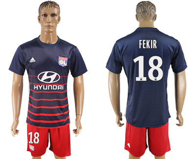 2017-18 Lyon 18 FEKIR Away Soccer Jersey