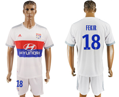 2017-18 Lyon 18 FEKIR Home Soccer Jersey