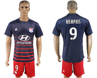 2017-18 Lyon 9 MEMPHIS Away Soccer Jersey