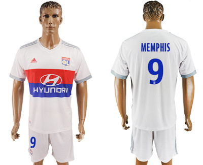 2017-18 Lyon 9 MEMPHIS Home Soccer Jersey