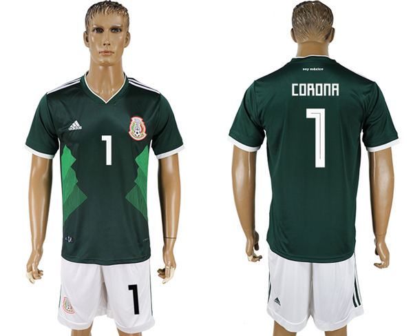 2018 World Cup 2018 World Cup Men Mexico #1 Corona Home Dack Green Soccer Country Jersey