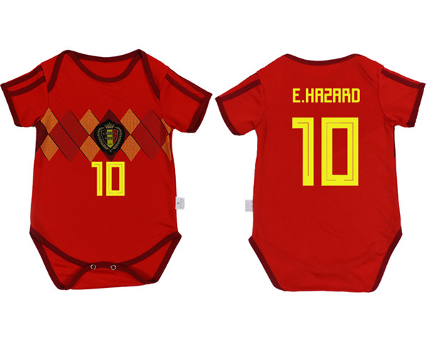 2018 World Cup Belgium #10 E.Hazard Red Home Baby Soccer Country Jersey