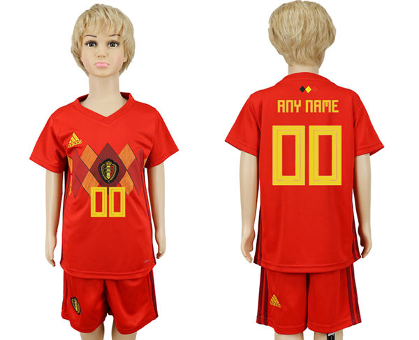 2018 World Cup Kid Belgium Home Customized Soccer Country Jersey