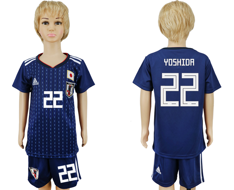2018 World Cup Kid Japan #22 Yoshida Home Soccer Country Jersey 2018 World Cup Kid Japan #22 Yoshida Home Soccer Country Jersey
