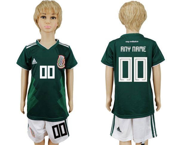 2018 World Cup Kid Mexico Home Customized Soccer Country Jersey
