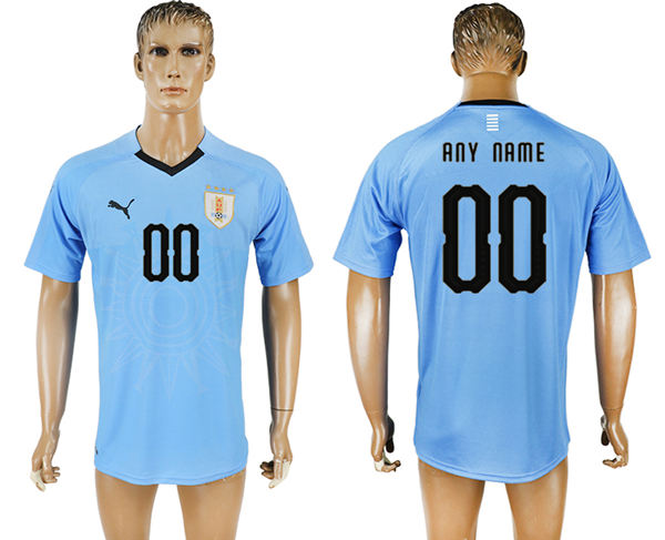 2018 World Cup Men  Uruguay Home Customized Soccer Country Jersey