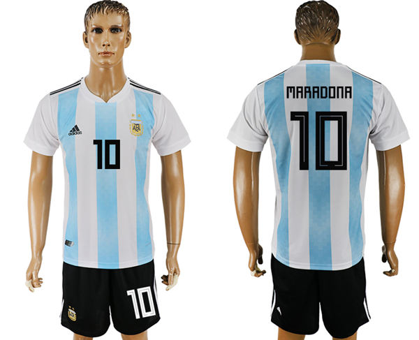 2018 World Cup Men Argentina #10 Maradona Away Soccer Country Jersey 2018 World Cup Men Argentina #10 Maradona Away Soccer Country Jersey