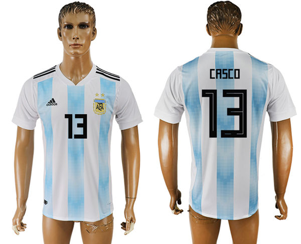 2018 World Cup Men Argentina #13 Casco Away Soccer Country Jersey