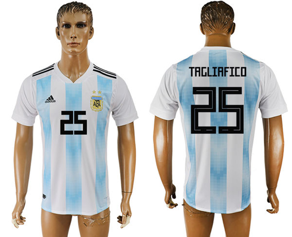 2018 World Cup Men Argentina #25 Tagliafico Away Soccer Country Jersey
