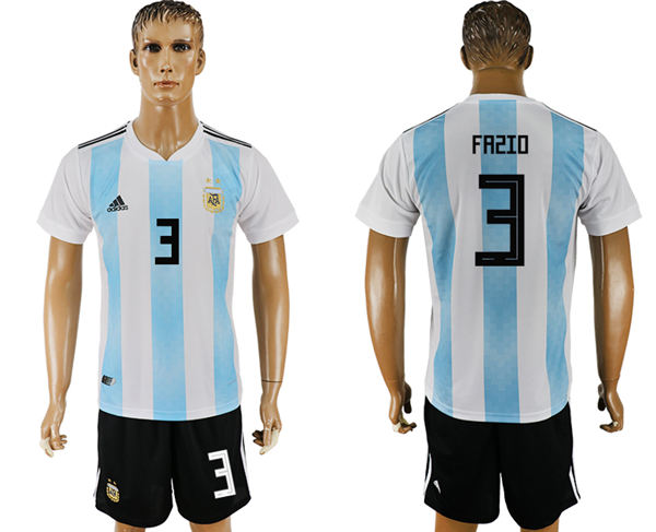 2018 World Cup Men Argentina #3 Fazio Away Soccer Country Jersey 2018 World Cup Men Argentina #3 Fazio Away Soccer Country Jersey