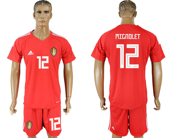 2018 World Cup Men Belgium #12 Mignolet Home Soccer Country Jersey 2018 World Cup Men Belgium #12 Mignolet Home Soccer Country Jersey