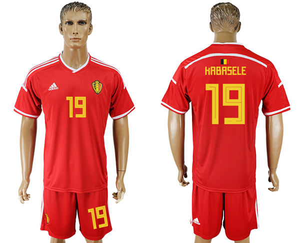 2018 World Cup Men Belgium #19 Kabrsele Deep Red Home Soccer Country Jersey