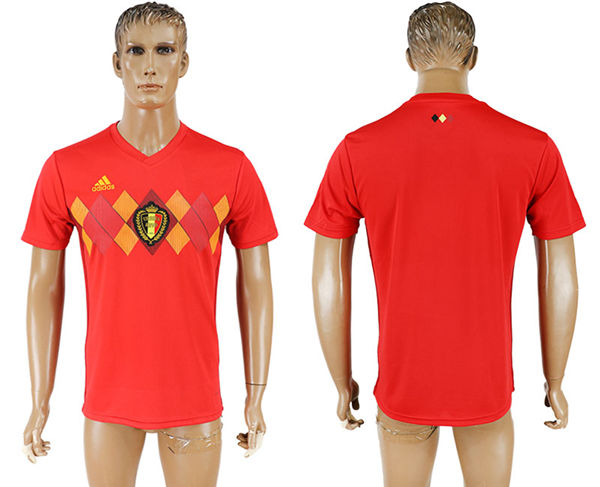 2018 World Cup Men Belgium Red Home Soccer Country Jersey