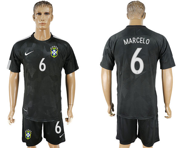 2018 World Cup Men Brazil #6 Marcelo Home Soccer Country Jersey