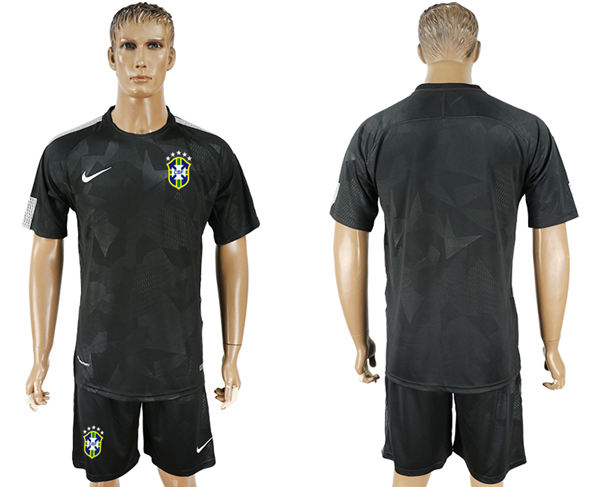 2018 World Cup Men Brazil Home Black Soccer Country Jersey